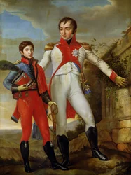 Lodewijk Bonaparte (1778-1846), koning van Holland, en Lodewijk Napoleon (1804-31), kroonprins van Holland, ca. 1806