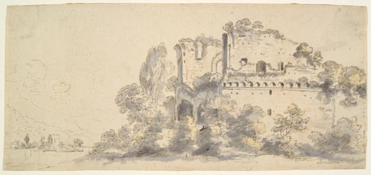 Italiaans landschap met ruïnes