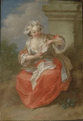 Jong meisje dat vlooien vangt, c.1750
