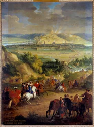Het beleg van Namen in België in juni 1692 door koning Lodewijk XIV