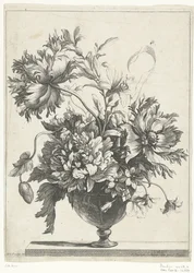 Glazen vaas met bloemen