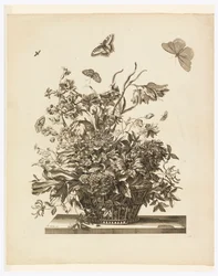 Blad 10, uit set van bloemen in een mand