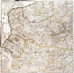 Kaart van Artois (Frankrijk) en Vlaanderen (België, Nederland) (gravure)