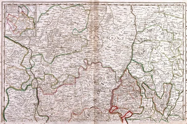 Kaart van Bourgondië (Frankrijk)