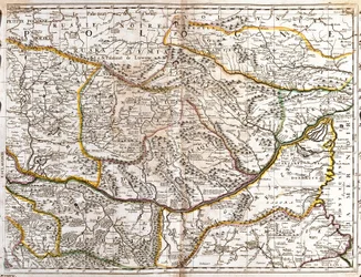 Kaart van Moravisch Wallachije (Tsjechië) (Gravure)