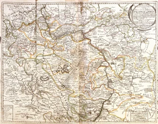 Kaart van Rijnland-Palts en een deel van Beieren (Duitsland)