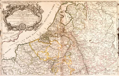 Kaart van West-Duitsland en Nederland