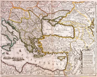 Kaart van de Oostelijke Middellandse Zee en Zwarte Zee landen, Turkije en de provincies van Klein-Azië