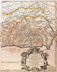 Kaart van de provincie Granada (Spanje) (Gravure)