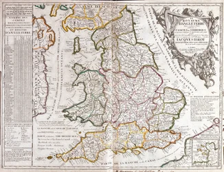 Kaart van het Koninkrijk Engeland, onder het bewind van James II