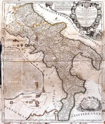 Kaart van het Koninkrijk Napels (Italië)