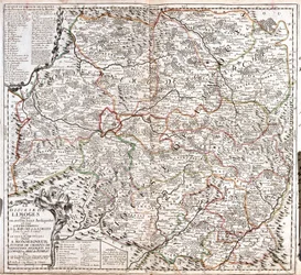 Kaart van het bisdom Limoges (Frankrijk)