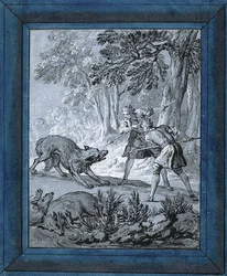 Men Attacking Wolves ("Rien de Trop III")