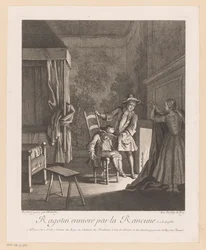 Ragotin dronken op een stoel bij het vuur