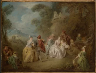 Hofscène in een park