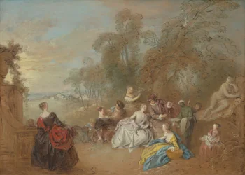 Op het terras, ca. 1730-1735
