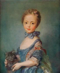 Een meisje met een kitten, ca. 1743