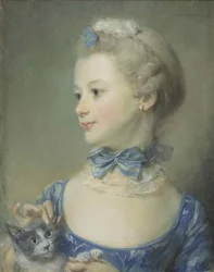 Het kleine meisje met de kat Marie-Anne Huquier, 1747