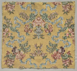 Stuk geborduurde zijde, 1723-1774
