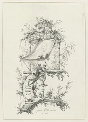 Ornamentale compositie in chinoiserie-stijl