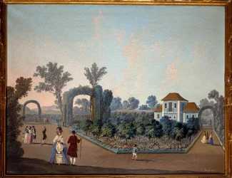 Uitzicht op de tuinen van Benfica in Lissabon in 1785