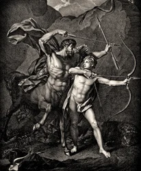 De opvoeding van Achilles door Chiron, ca. 1798