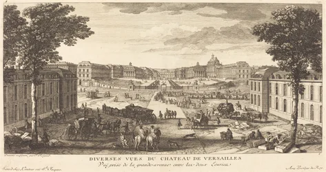 Vue Prise de la grande avenue entre les deux Ecuries