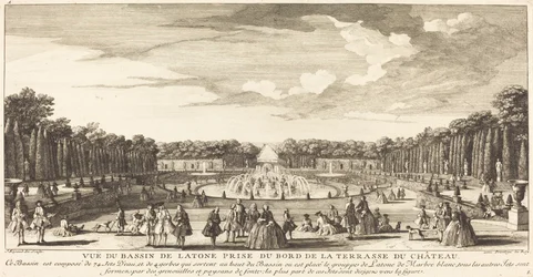 Uitzicht op het Bassin van Latone vanaf de rand van het terras van het kasteel