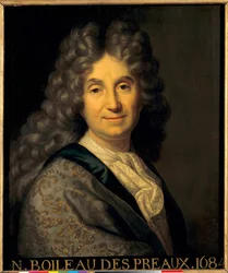 Portret van Nicolas Boileau Despreaux (Boileau-Despreaux) (1636-1711) Schilderij door Jean Baptiste Santerre (1651-1717)