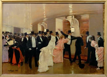 Ruzie in de gang van de opera (schilderij op doek)
