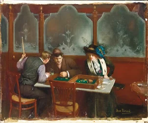 In het café, 1909