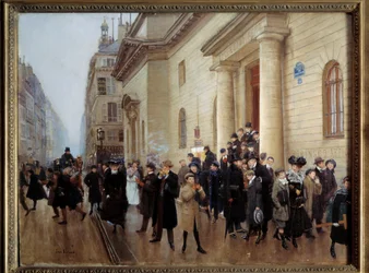 Het verlaten van het Lycée Condorcet in Parijs
