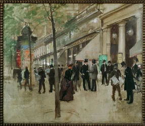 De boulevard voor het Theatre des Varietes, Parijs (schilderij op doek)