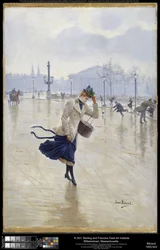 Winderige dag, Place de la Concorde, ca. 1890