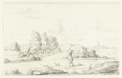 Landschap met twee mannen