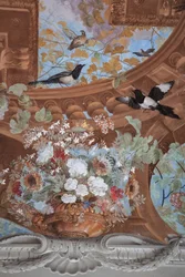Wijnranken, druiven, bloemen en vogels (detail)