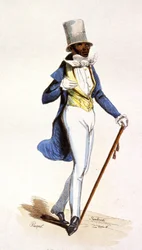 Een mulat in de Franse Antillen, ca. 1850 (gravure)