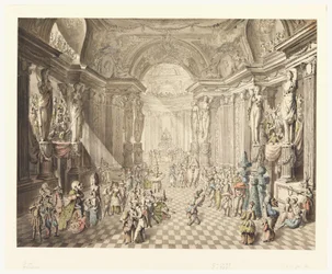 Tekening, Gezicht op Maskeradebal, 1770-80