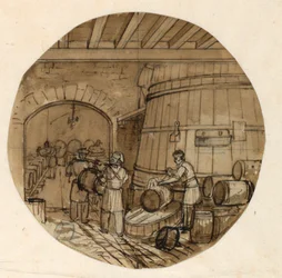 Ontwerp voor een Porseleinen Bord, Brouwerij Interieur voor de Sevres Industriële Kunst Service