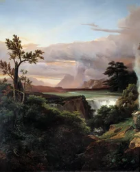 Landschap met waterval