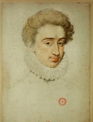 De toekomstige koning Hendrik IV van Frankrijk ten tijde van zijn huwelijk met Margaretha van Valois ... (krijt op papier)