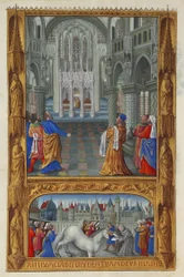 Les Très Riches Heures du duc de Berry, Folio 129v - Het Heilig Sacrament