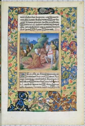De ontmoeting van Abigail en David, uit het Getijdenboek van Lodewijk van Orléans, 1490