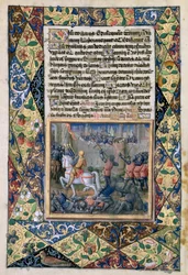 Ms Lat. Q.v.I.126 f.38v Rehoboam voert oorlog tegen Jerobeam, uit het 