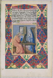 Sint Lucas schildert de Maagd Maria, uit het Getijdenboek van Lodewijk van Orléans, 1469