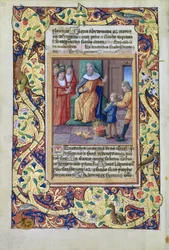 Jozef interpreteert de dromen van de farao, uit het Getijdenboek van Lodewijk van Orléans, 1490