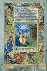 Mozes voor de brandende struik, uit het Getijdenboek van Lodewijk van Orléans, 1490