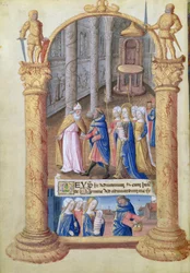 Presentatie van het Christuskind in de tempel, uit het Getijdenboek van Lodewijk van Orléans, 1490