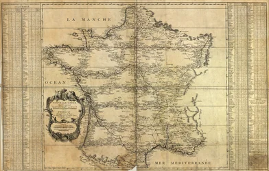 Nieuwe kaart van Frankrijk, 1744
