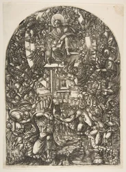 Sint Jan geroepen naar de hemel, uit de Apocalyps
